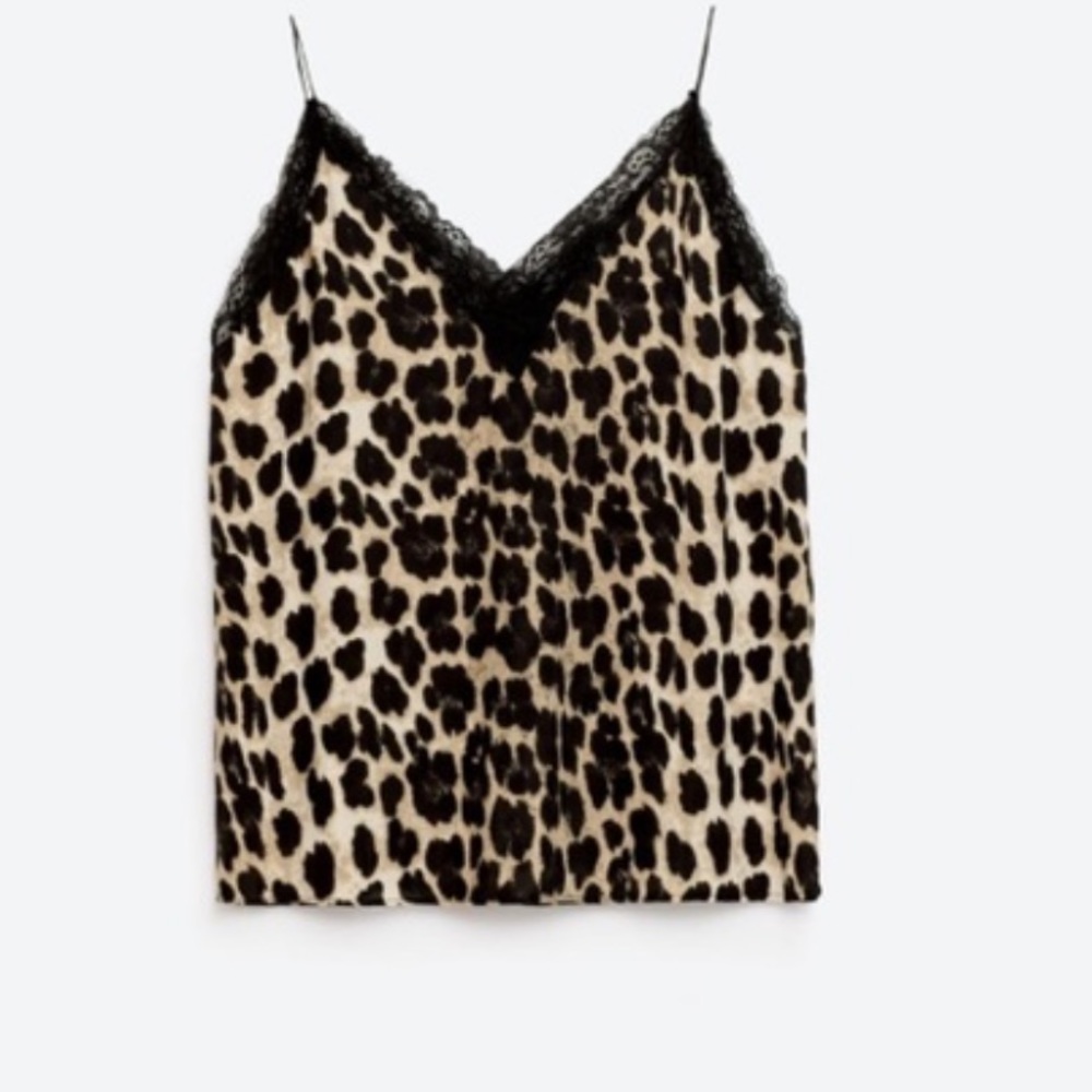 Zara Leopard Print Lace Cami
